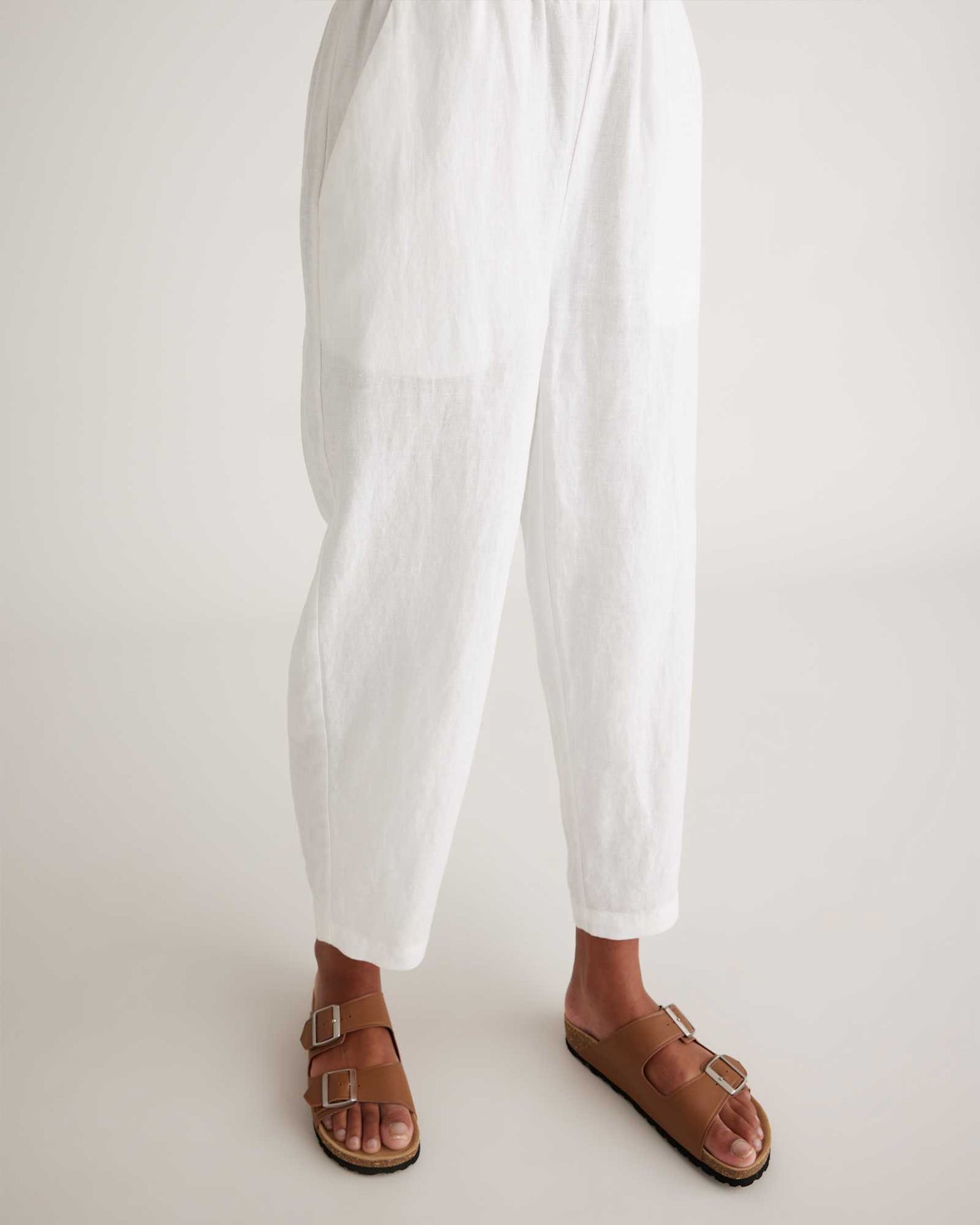 High-waisted loose linen pants