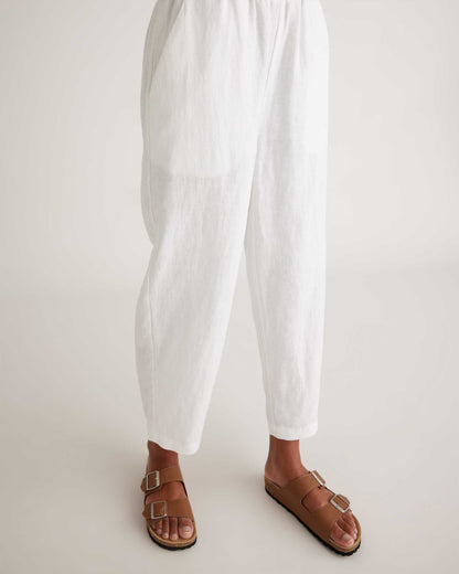 High-waisted loose linen pants