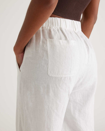 High-waisted loose linen pants