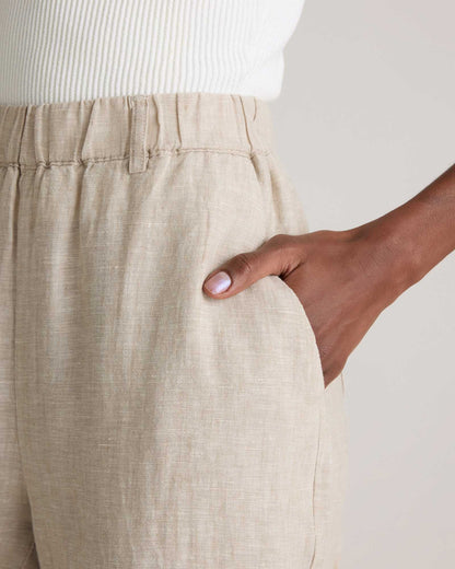 High-waisted loose linen pants