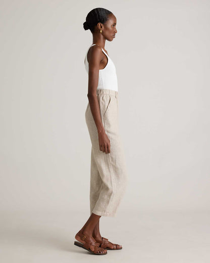High-waisted loose linen pants