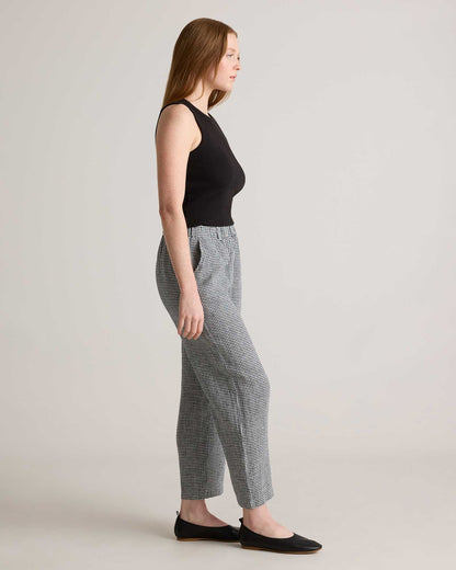 High-waisted loose linen pants