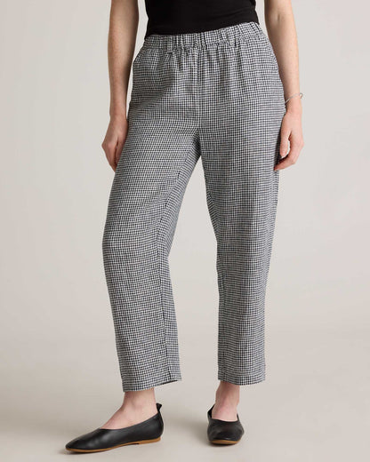 High-waisted loose linen pants