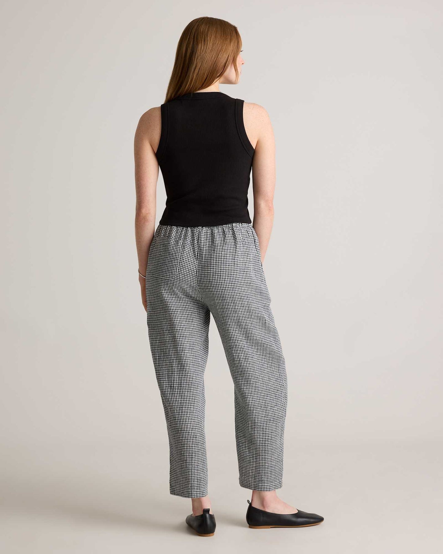 High-waisted loose linen pants