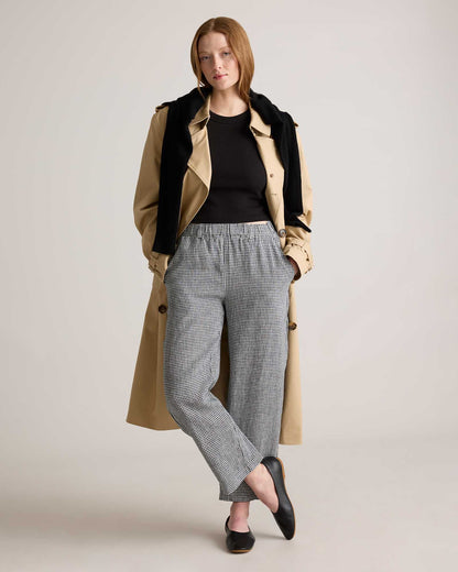 High-waisted loose linen pants