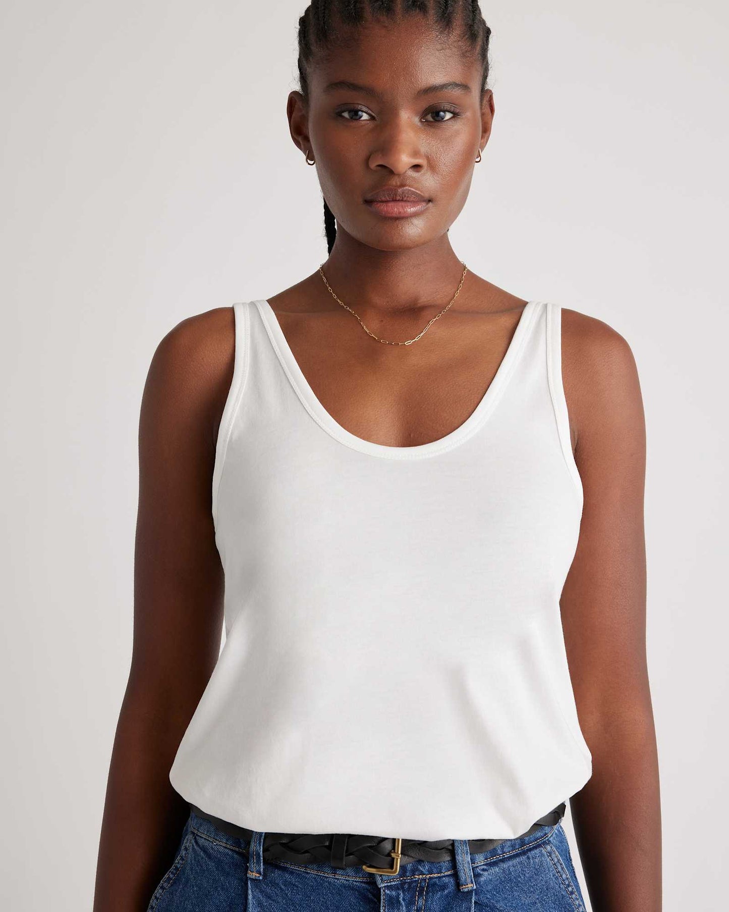 Cotton Modal Double Scoop Neck Tank 3 Pack Bundle