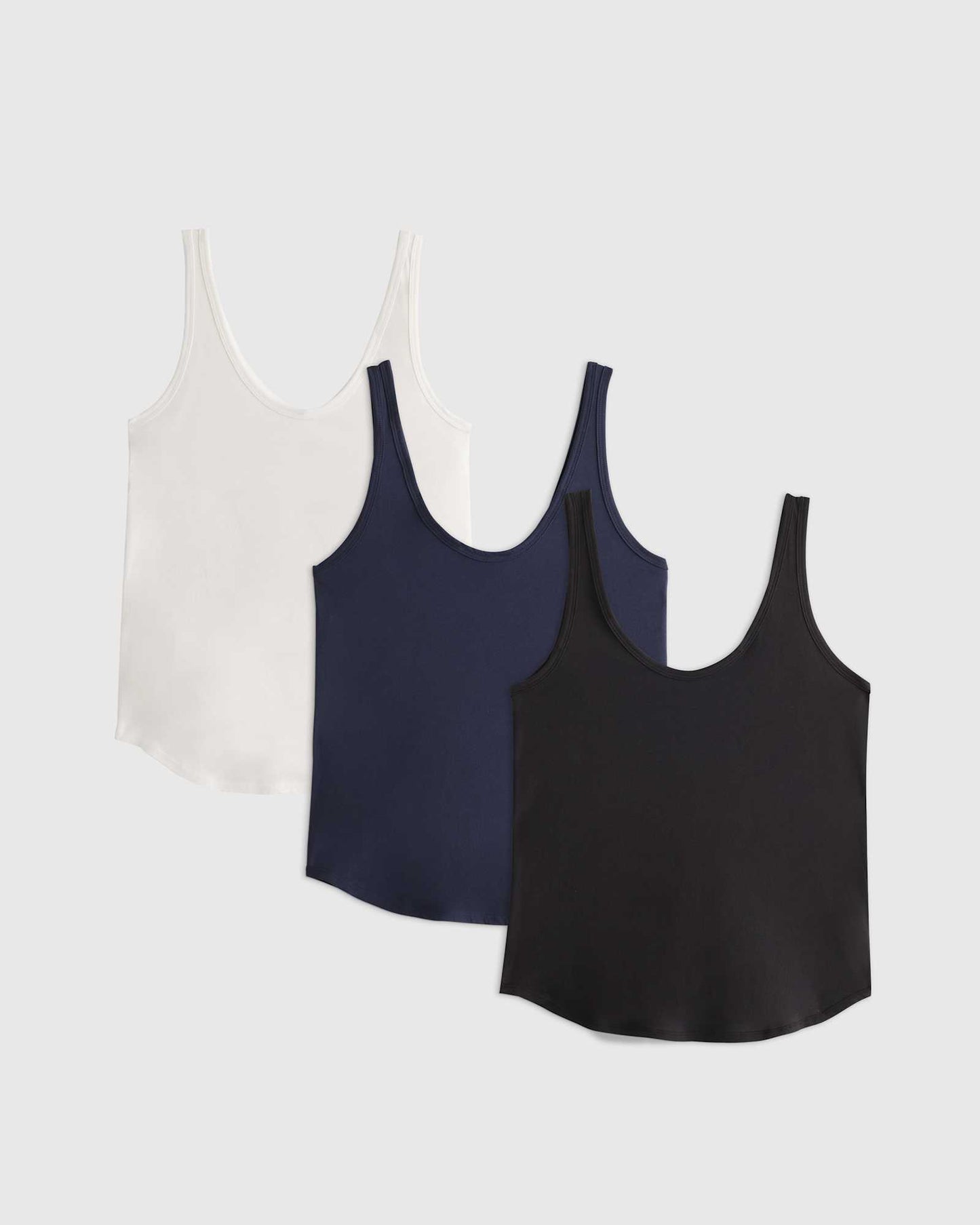 Cotton Modal Double Scoop Neck Tank 3 Pack Bundle